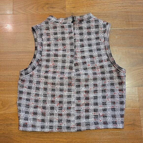 Bikbok, XS | Cropped High Neck Tweed Textured Top - Picture 3 of 6
